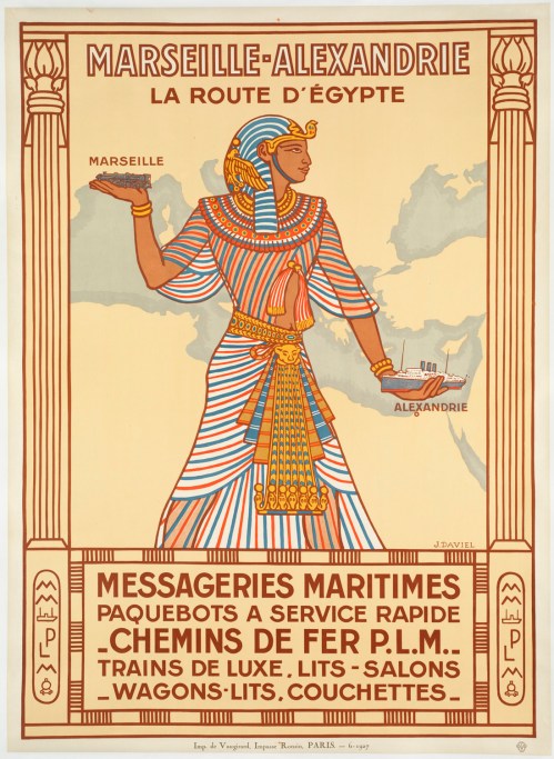 vintage Marsailes to Egypt rail poster