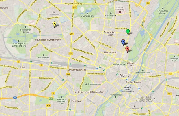Friedrich Wahle's addresses in Munich Map
