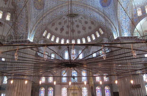 chandelier, Blue Mosque, Istanbul