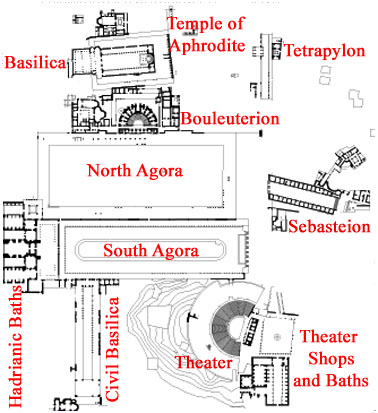 Map of Aphrodisias, Turkey