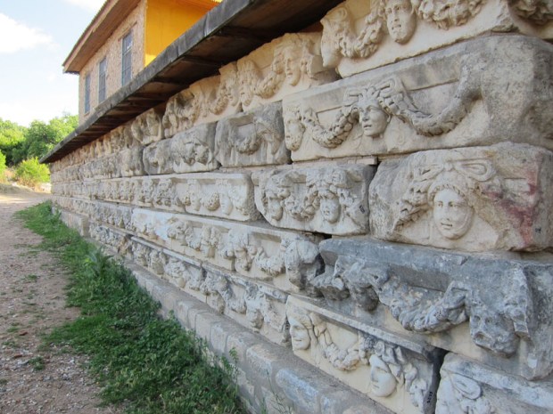 A wall of Agora architrave blocks - Aphrodisias, Turkey 