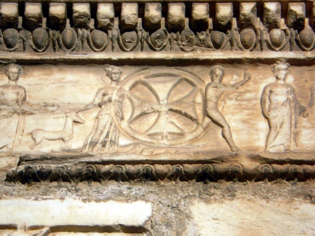 Late Roman frizeze with cross