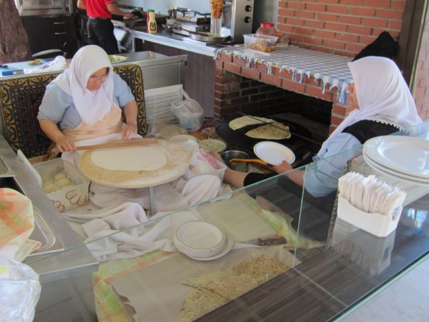 Gözleme at Hierapolis Gözleme preparation and cooking at Hierapolis
