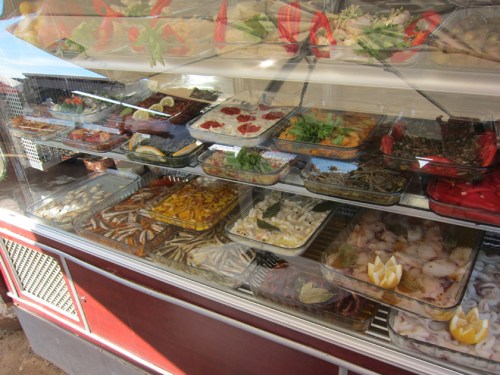 Meze salad case, Bodrum peninsula Meze salad case, Bodrum peninsula