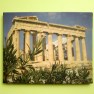 Parthenon canvas print in lime kitchen