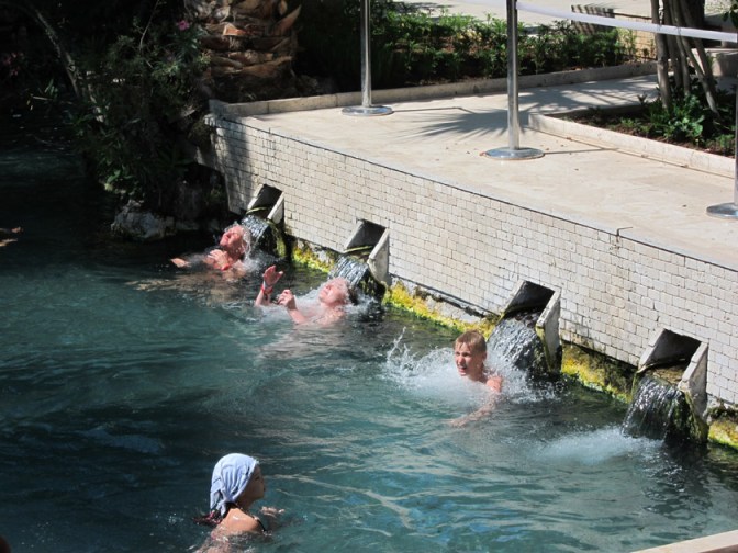 Hierapolis Spring water flowing into pool