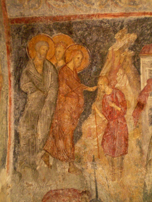 Hodegetria miracle fresco healing of the blind man