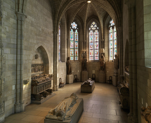 This 13th century "Gothic Chapel" displays beautiful stain glass and royal burial effigies. (Photo: The Cloisters Collection)