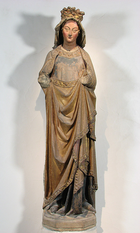 "Virgin" from Strasbourg, France, done in a German style ca. 1250, painted limestone. (Photo: The Cloisters Collection) 