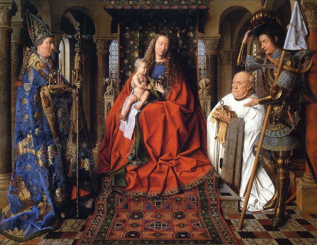 Jan van Eyck - The Madonna and Child with Canon van der Paele
