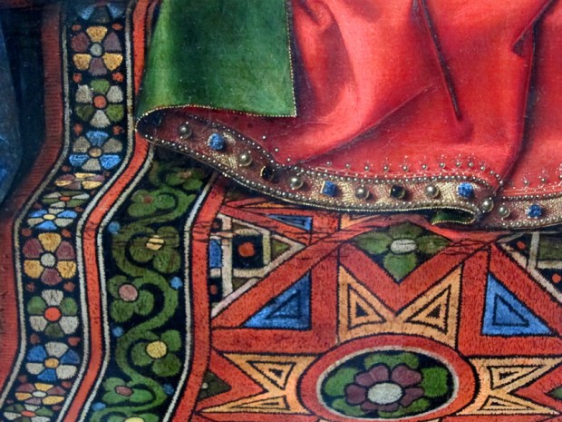 Rug detail from Jan van Eyck's "The Madonna and Child with Canon van der Paele"