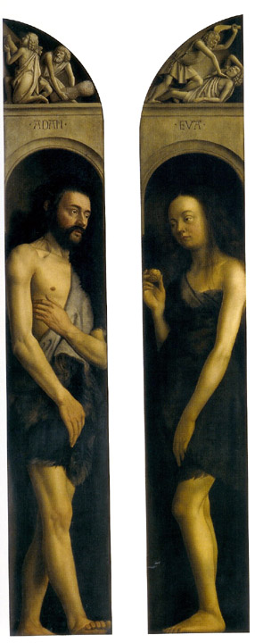 Ghent Altarpiece, Adam and Eve dressed