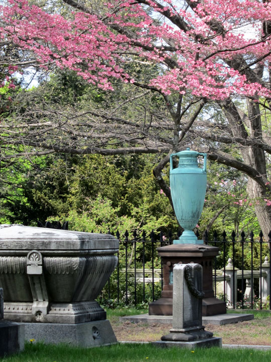 copper urn, Mt. Auburn Cemetery