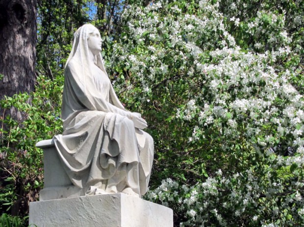 prayer figure gravestone, Mt. Auburn Cemetery