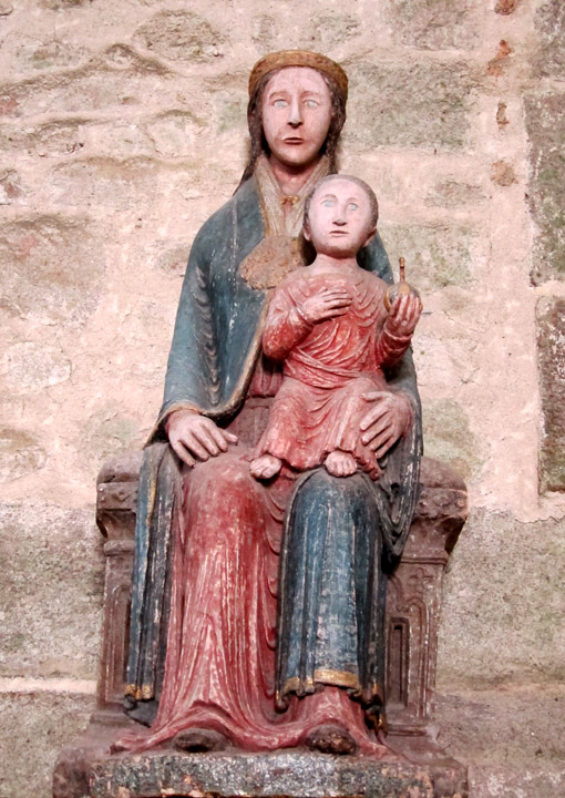 Mont Saint-Michel medieval Mary and Jesus sculpture