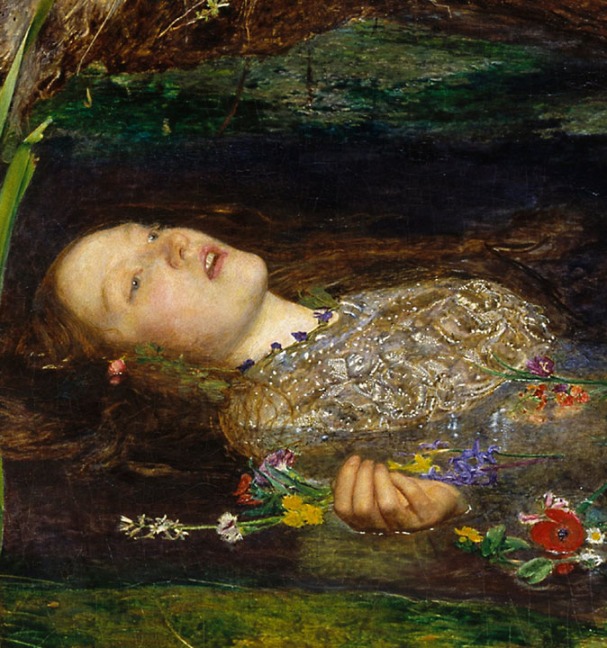 Detail of Ophelia's face