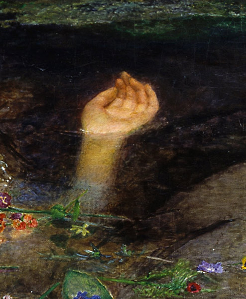 John Everett Millais, "Ophelia" close-up, Tate Gallery, London