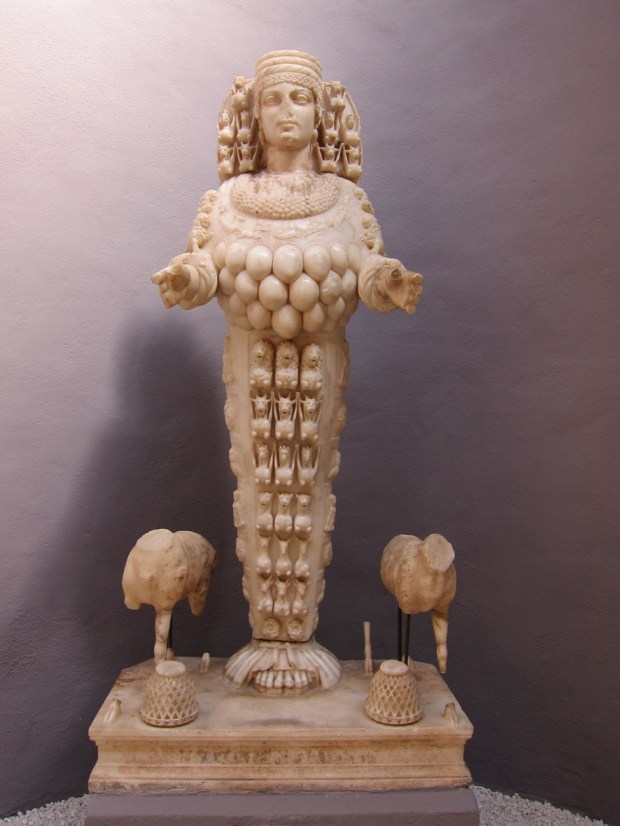 Artemis cult statue on display at the Ephesus Museum.