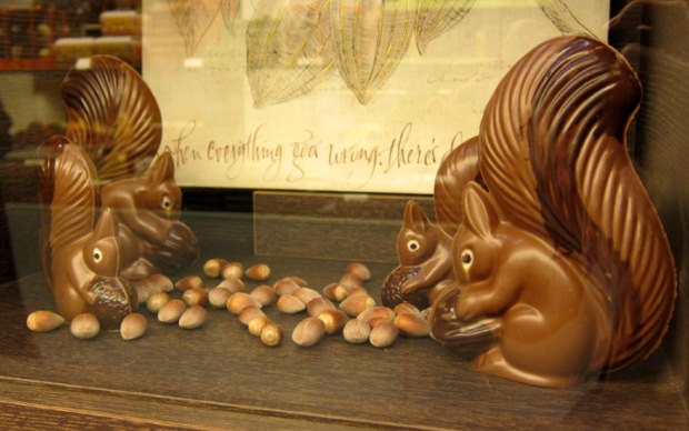 chocolate squirrels with hazelnuts