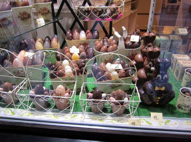 Bruges, Belgium chocolate truffle shop window