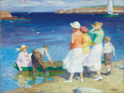 Beach scenes by American Impressionist Edward Henry Potthast.