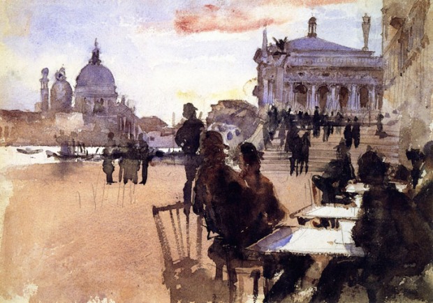 John Singer Sargent - Café on the Riva degli Schiavoni, Venice