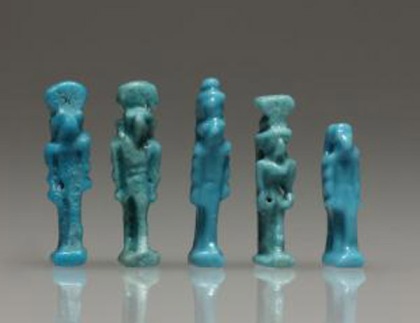 ancient Egyptian blue faience amulets
