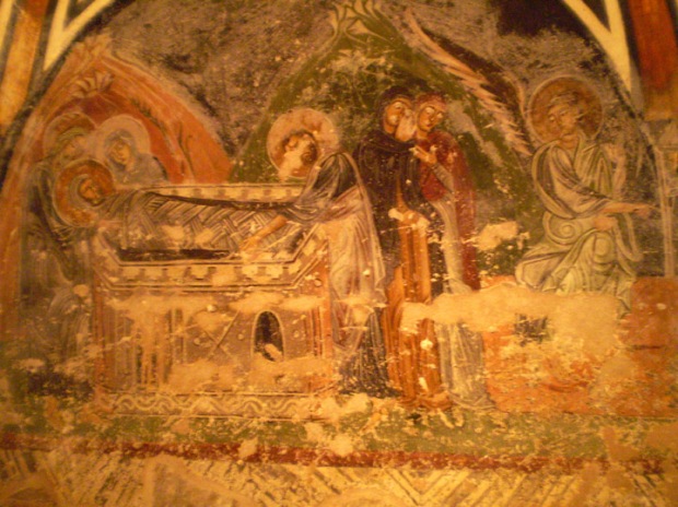crypt fresco, entombment