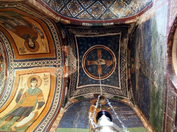 Byzantine Frescoed side chapel.