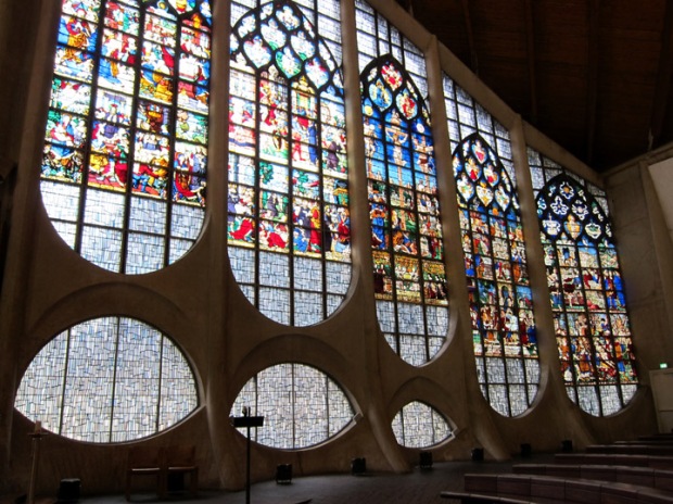re-used stained glass windows