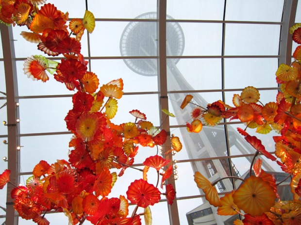 space needle in Chihuly chapel