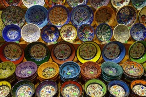 Bowls for sale in the Grand Bazaar, Istanbul, Turkey