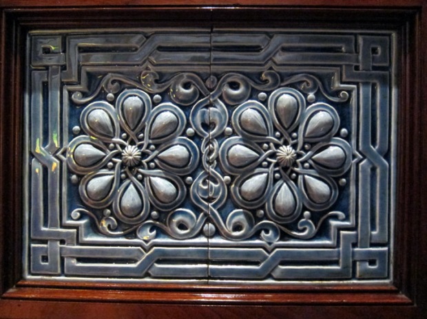 front tiles detail, Driehaus Museum