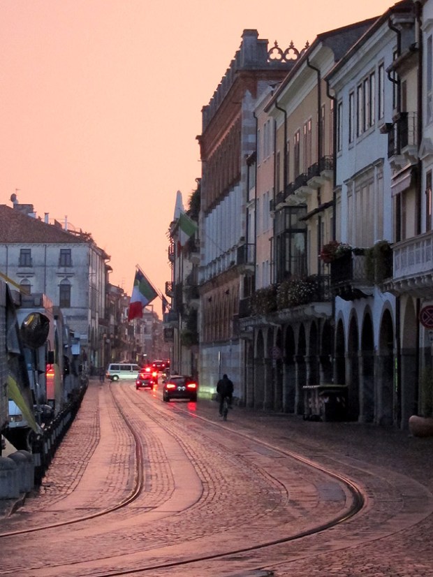Padua streets at sunset