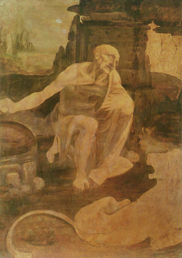 Leonardo da Vinci "Saint Jerome in the Wilderness", Vatican Museums (Pinacoteca), Rome