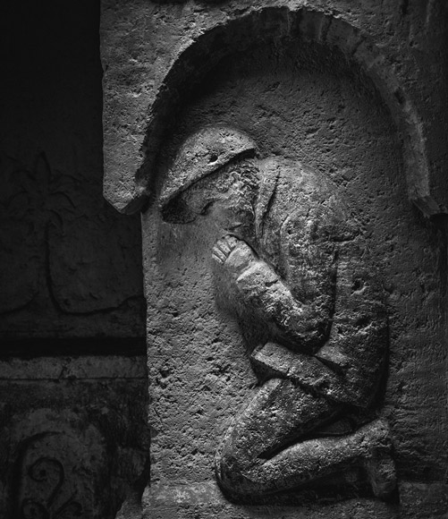 WWI Praying Soldier in Chapel