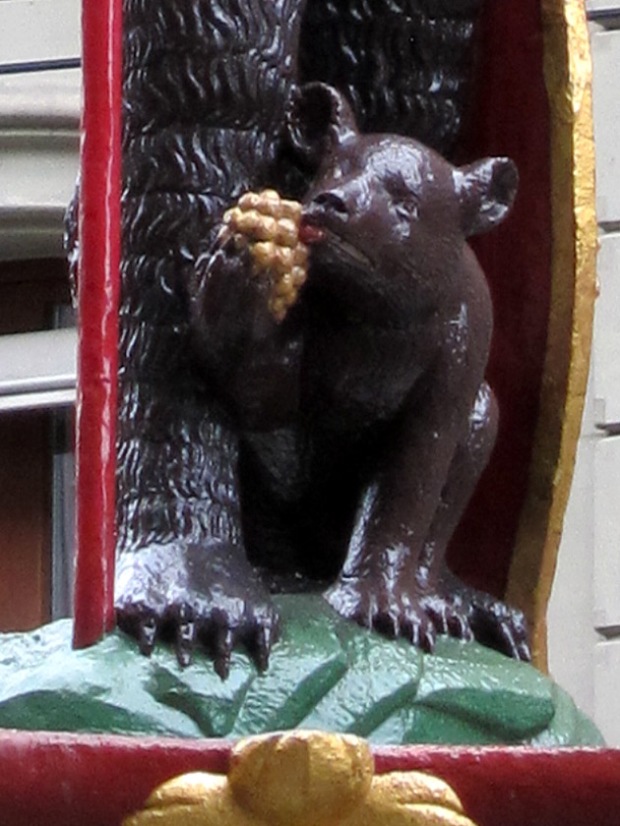 Bear with grapes detail from the Warrior Bear Fountain