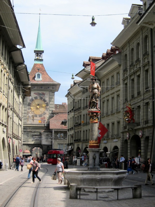 Bern old town and fountain