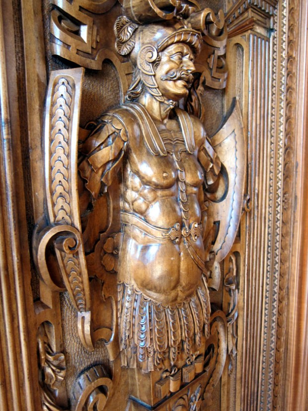 wood carving of Swiss soldier