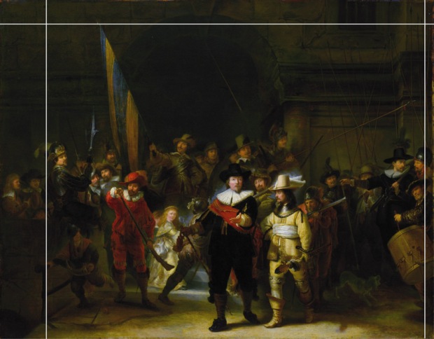 Rembrandt - the night watch cut down