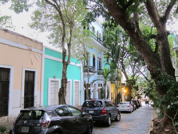 Tree lined street in Old San Juan